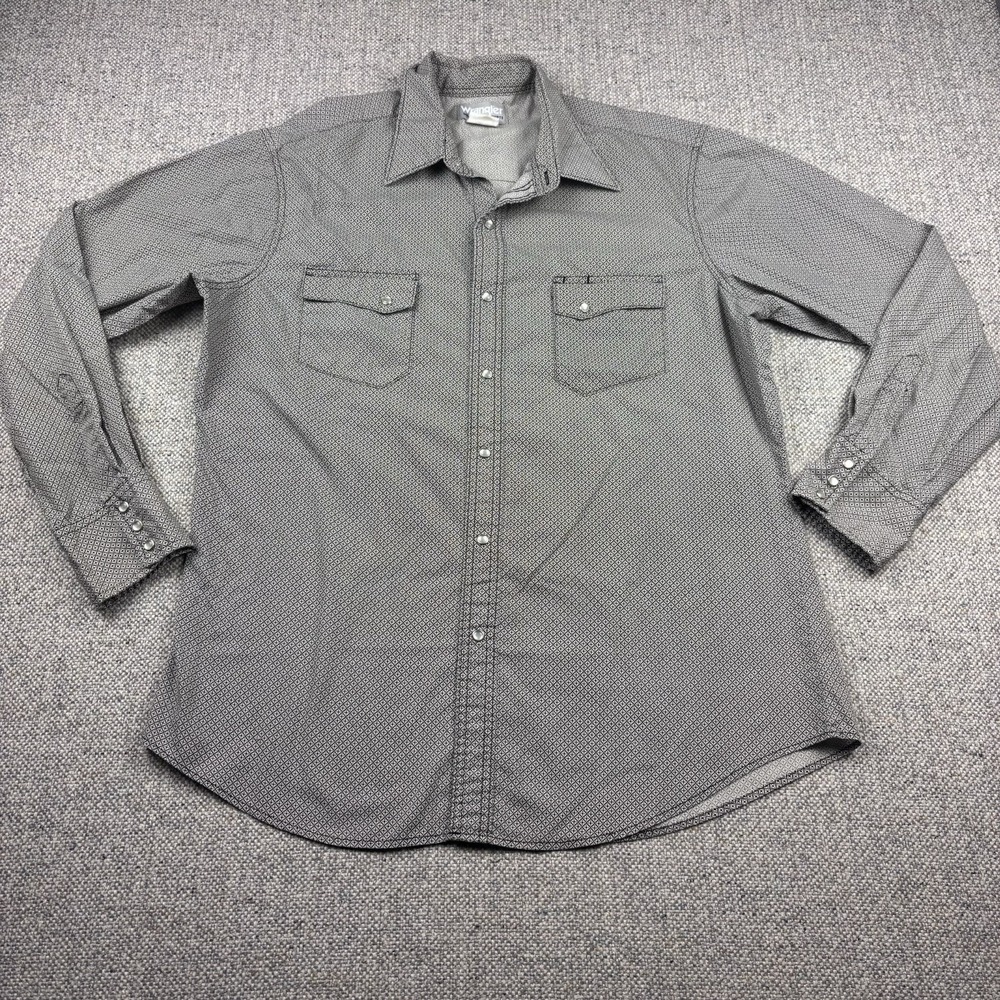 Wrangler Wrancher Western Pearl Snaps Long Sleeve Shirt Men's